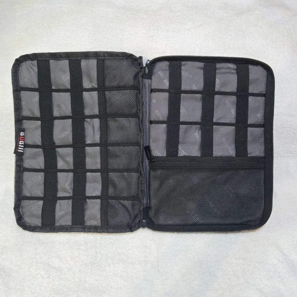 BUBM Electronics Travel Organizer Case Zippered Tech Cable Storage Gray